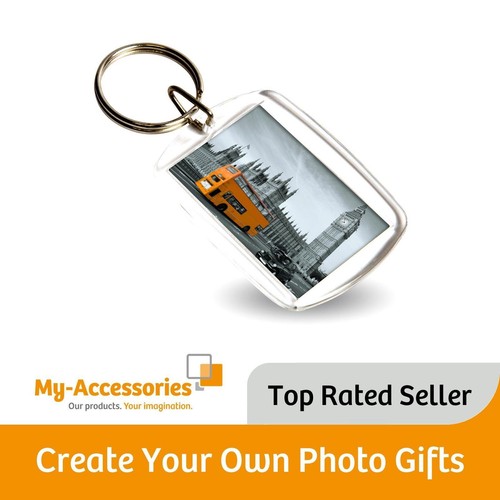 Blank acrylic photo keyring - acrylic, 40