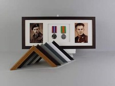 Military Medal display Frame for Two Medals and two 6x4" Photos