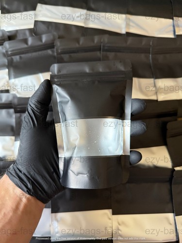 Black mylar window bags - black,