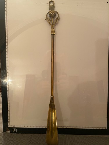 Vintage brass shoe horn 44cm - shoe,
