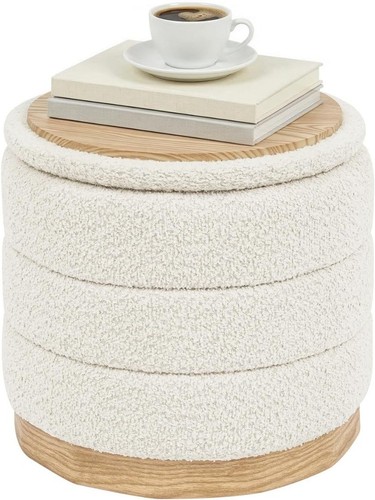 Round chenille storage ottoman - round,