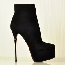 Black & Red Faux Suede Pinup