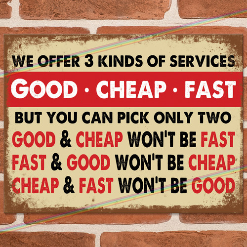 Good cheap fast funny - good, metal