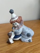 Lladro Pierrot With Puppy And