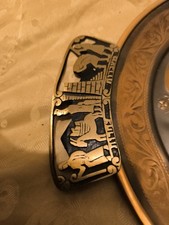 Jewish Israeli Metal Vintage Seder Plate Very Beautiful Very RARE