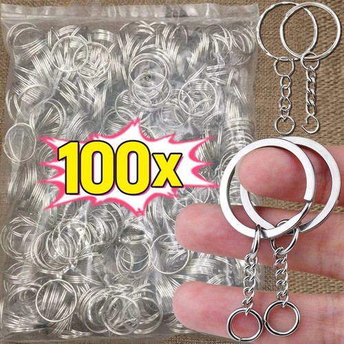 100pcs silver keyring - silver,