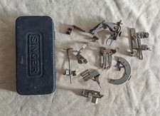 Vintage Singer Sewing Machine Attachments Set with Original Box Mixed Parts