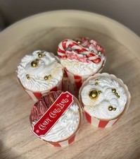 Faux Cupcakes| Christmas Decor | Christmas Cakes | Candy Cane 4PCS