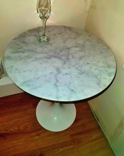 Marble Side Table Metal Tulip