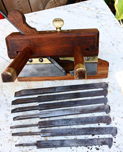 Vintage wooden plough plane - wooden,