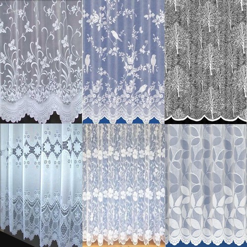 Scalloped white net curtains - net,