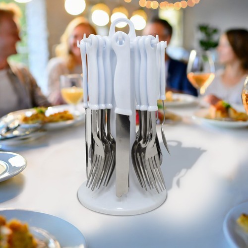 24pc white cutlery - 24pc,