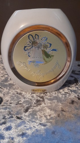 24kt art chokin small vase - chokin,