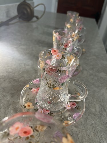 Piece floral glass tea - 12,