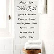 Toilet Rules vinyl wall