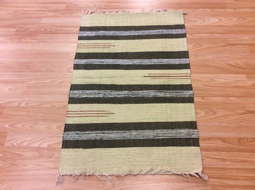 Striped green multi - green, handloomed