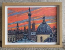 London Rooftops Sunset, oil