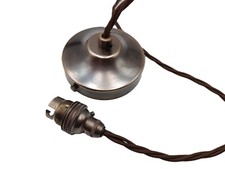 Antique brass metal ceiling rose light pendant set with B22 or E27 lamp holder