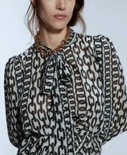 Chain Print ZARA Chiffon Pussy