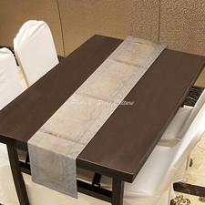 Bohemian Jacquard Table Runner Brocade Grey Elephant Long Coffee Table Cover