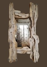 Worn Driftwood  Mirror, Portrait, Bleached Drift wood Mirror, Cornish Driftwood