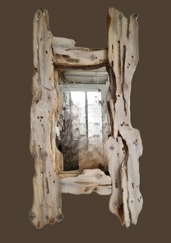 Worn driftwood mirror - driftwood,