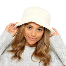 Ladies Borg Bucket Hat Womens