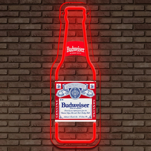 Budweiser beer bottle neon - budweiser,