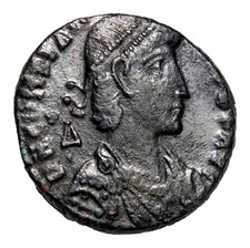 Much Silvering Constantius Gallus – AE Centenionalis, Fallen Horseman EF Roman 