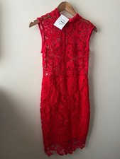 Becky's Boutique Dress Size 8 New Red Lace Sleeveless Bodycon Party Occasion