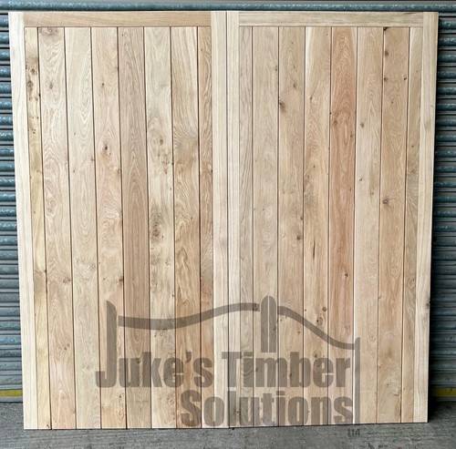Wooden oak garage doors frame - wooden,