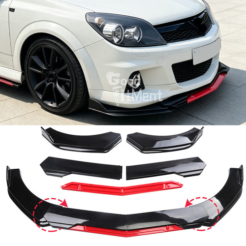 Glossy black red front bumper - glossy,