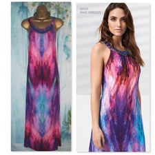 WALLIS MAXI DRESS SIZE 16 Petite, Gorgeous Ombre Slinky Stretch Summer Dress