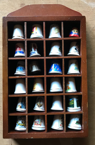 Wooden thimble display - wooden,