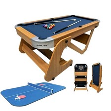 Riley 6ft 6in (198 cm) Supersize Folding Pool Table, Table Tennis, Darts 4 in 1