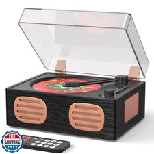 Portable Retro CD Player with Bluetooth and Dual HiFi Speakers, LED Screen, D