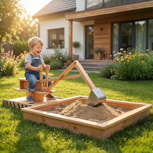 Wooden sandbox with - sandbox,