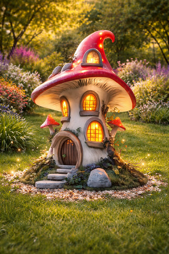 Flat fairy house garden - flat,