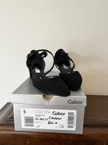 Gabor black suede high heel - gabor,
