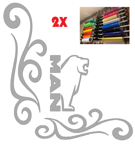 Man truck window decals 2 - window, x