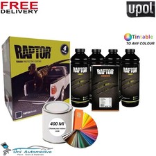 RAPTOR Tintable 3.8l KIT (4 Bottles) UPOL + PAINT 400ml (Choose The Colour)