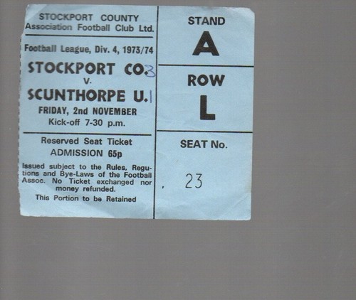 Used ticket stockport county - ticket,