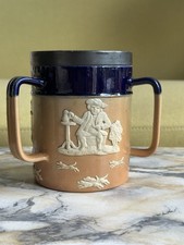 Antique Royal Doulton Lambeth Stoneware Tyg 3 Handled MugTavern Hunting1910–1922