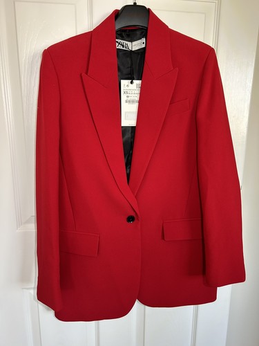 Zara red single breasted - zara,