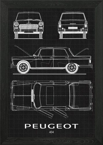 Peugeot 404 framed wall - 404,