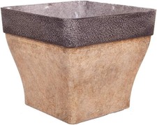 Square Brown Planter Pot 22 Litre Indoor Outdoor Garden Flower Plant Container