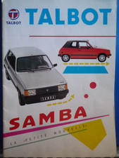 TALBOT SAMBA 1982 brochure CATALOGUE brochure original in French Belgium 20p