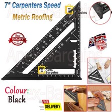 7" Carpenters Speed Square Metric Roofing Rafter Square Thickened Aluminum Black