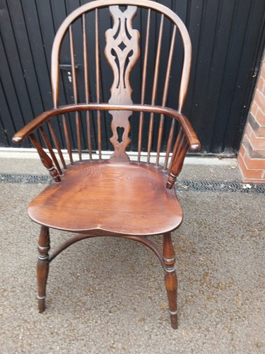 Dark elm large windsor chair - large, chair.