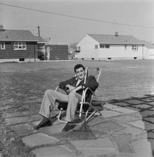Singer Tony Bennett Sitting A Garden Chair Outside Home 1960 Old Photo